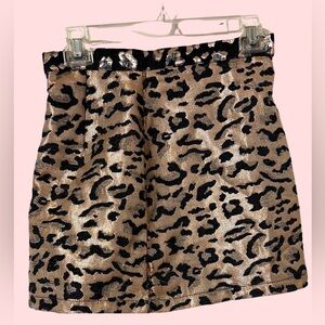 Topshop Metallic Leopard Print Skirt